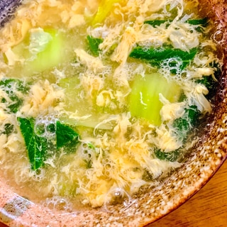 チンゲン菜のかき玉スープ